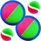 Toss and Catch Velcro Ball Set (Hook and Loop), Kids Outdoor Games, Beach Toys, Backyard Sports, Paddle Ball Games (Pack of 2 Paddles and 2 Balls)